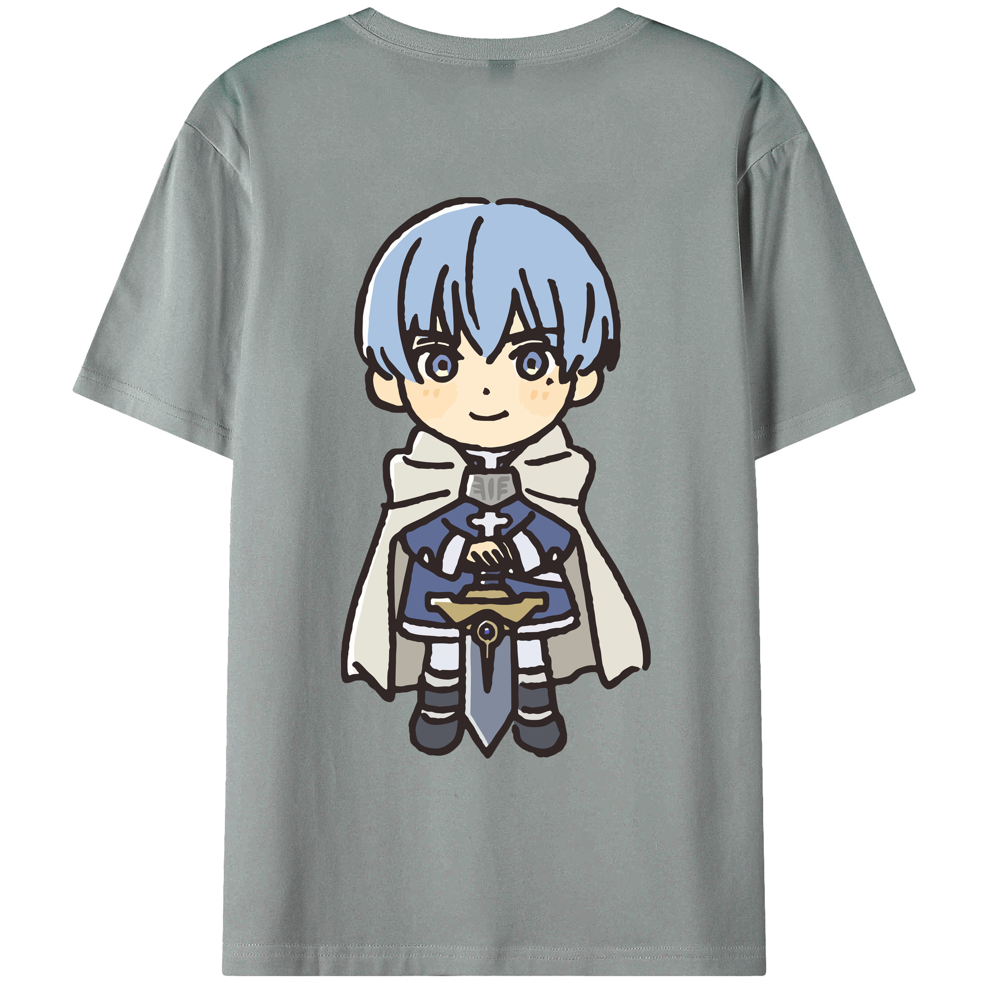 （画像用） 葬送のフリーレン Frieren 綿100％ メンズ半袖Tシャツ（バックプリント） 通気性